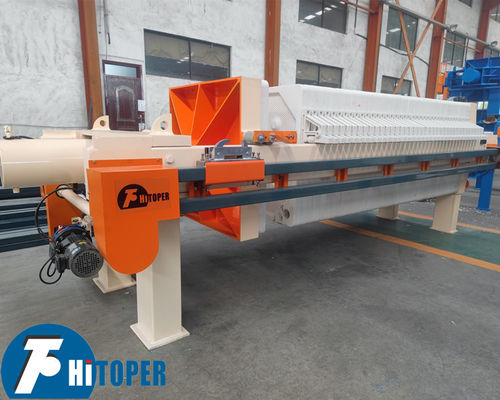 Industrial Chamber Filter Press Featuring Hydraulic Closure Plate Shifter Device and Auto Cloth Washing System for Filtration
