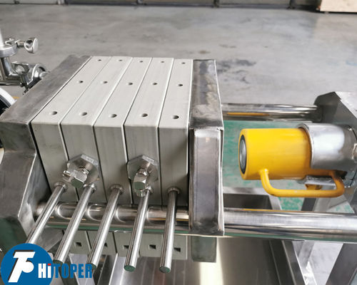 Small Scale Membrane Filter Press for Laboratory Featuring Manual Hydraulic Operation and Corrosion Resistant Filter Plates