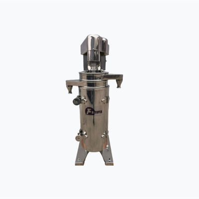 Liquid Liquid Solid Separation Using Tubular Centrifuge with Outer Wall Density Based Liquid Discharge and Solid Removal