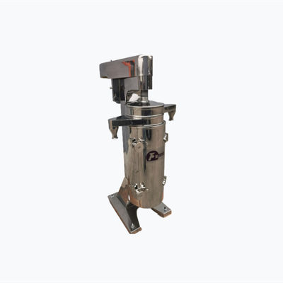 Liquid Liquid Solid Separation Using Tubular Centrifuge with Outer Wall Density Based Liquid Discharge and Solid Removal