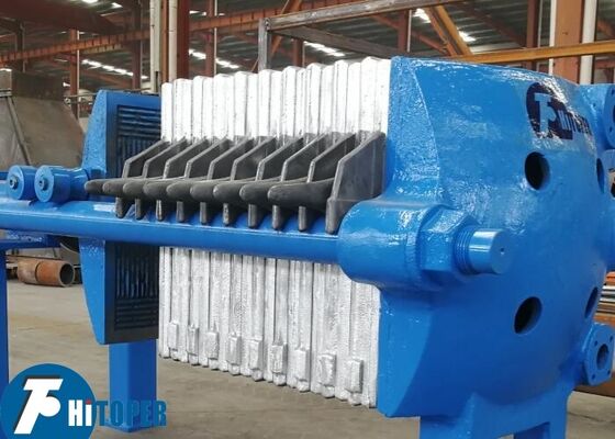 Cast Iron Filter Press for High Temperature Materials Dewatering 0.6Mpa Pressure 4m2 Filter Area 2.2kw Motor Power