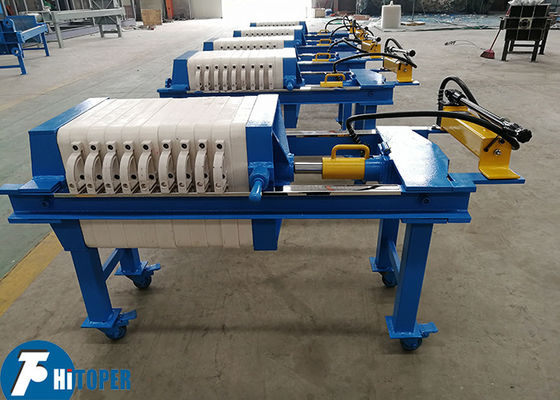 Compact Plate and Frame Filter Press with Manual Hydraulic Compression and 31L Chamber Volume for Laboratory Filtration