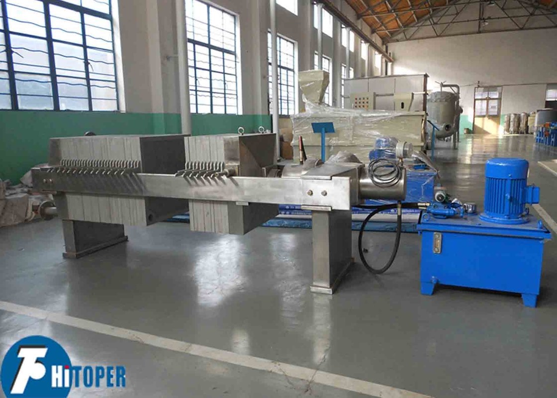 Plate and Frame Filter Press Featuring Hydraulic Compression and Large Filter Chambers for Slurry Dewatering Applications